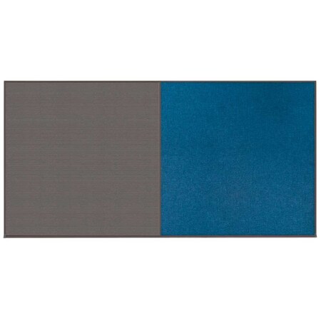 United Visual Products Enclosed Corkboard, 1 Door, 72"x36", 4" Fra, UV3411-SATIN-COBACC UV3411-SATIN-COBACC